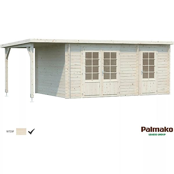 Palmako Ella Holz-Gartenhaus Klar Pultdach Tauchgrundiert 610 cm x 300 cm günstig online kaufen