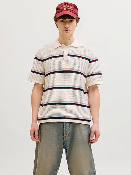 Jack & Jones Polokragenpullover "JORMAINE KNIT STRIPE POLO SN" Baumwolle, r günstig online kaufen