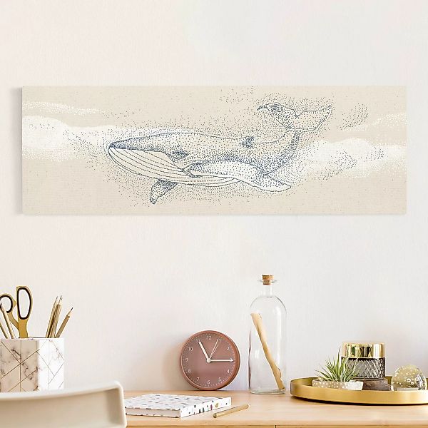 Leinwandbild auf Naturcanvas Blauwal gepunktet günstig online kaufen