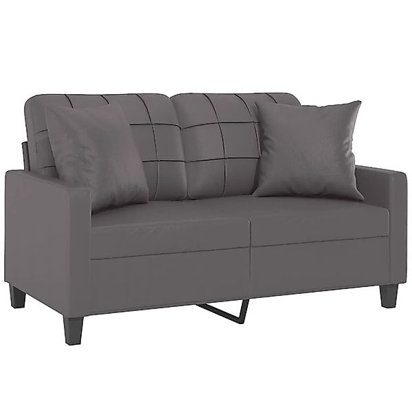 vidaXL 2-Sitzer-Sofa mit Zierkissen Grau 120 cm Kunstleder 3200800 günstig online kaufen