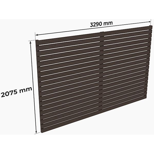 Holzbrüder Carport-Rückwand Ralf Fichte 207,5 cm x 329 cm Graubraun günstig online kaufen