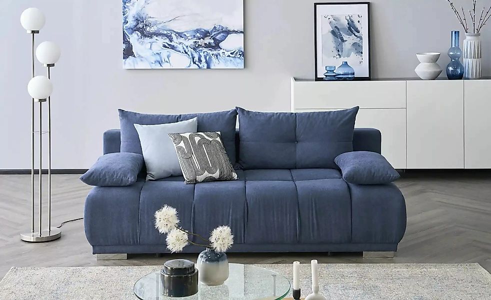 switch Schlafsofa mit Boxspringpolsterung  Gala ¦ blau ¦ Maße (cm): B: 208 günstig online kaufen