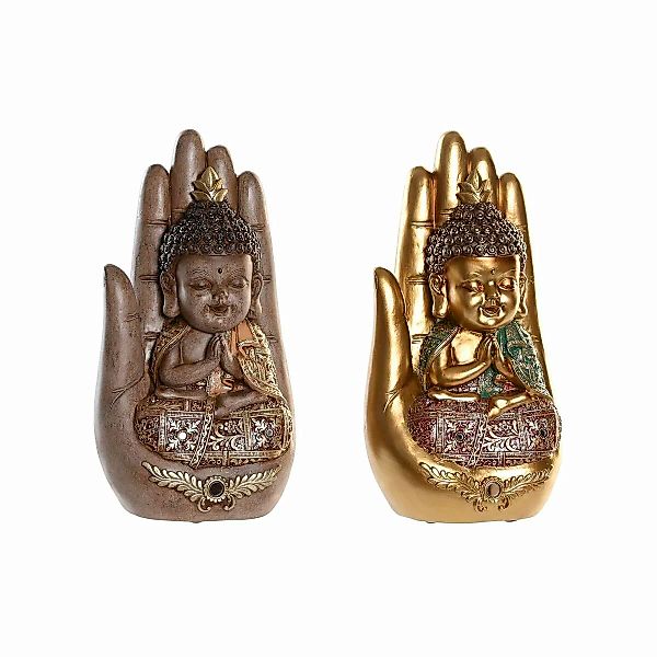 Deko-figur Dkd Home Decor Beige Golden Buddha Harz Orientalisch (15,5 X 11 günstig online kaufen