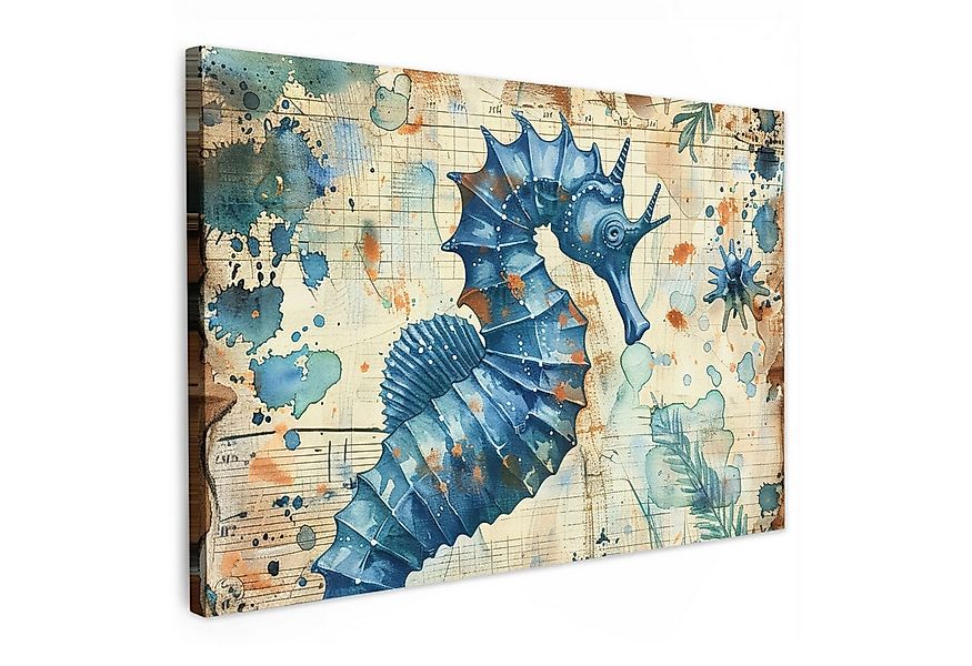 OneMillionCanvasses® Leinwandbild Vintage - Meerestiere - Seepferdchen - Aq günstig online kaufen