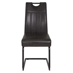Esszimmer Freischwinger in Anthrazit Microfaser Metallgestell (Set) günstig online kaufen
