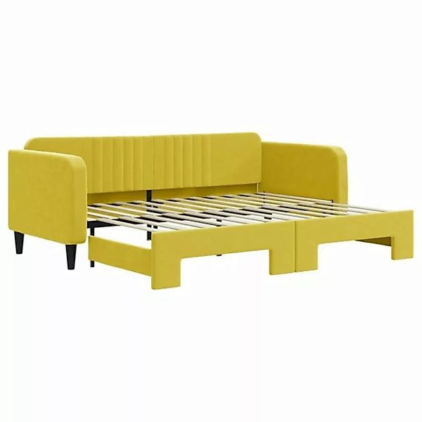 vidaXL Bett Tagesbett Ausziehbar Gelb 90x200 cm Samt günstig online kaufen