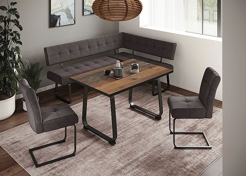 HELA Essgruppe RUHR, (4-tlg), Kufentisch 140x90 cm, Schwingstuhl und Bank m günstig online kaufen