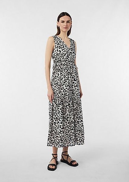 comma casual identity Maxikleid Maxikleid mit Leo-Muster und Raff-Details R günstig online kaufen