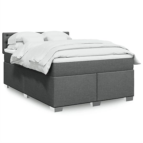 vidaXL Boxspringbett mit Matratze Dunkelgrau 140x190 cm Stoff 3288198 günstig online kaufen