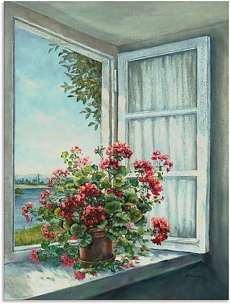 Artland Wandbild »Geranien am Fenster«, Blumen, (1 St.), als Alubild, Outdo günstig online kaufen