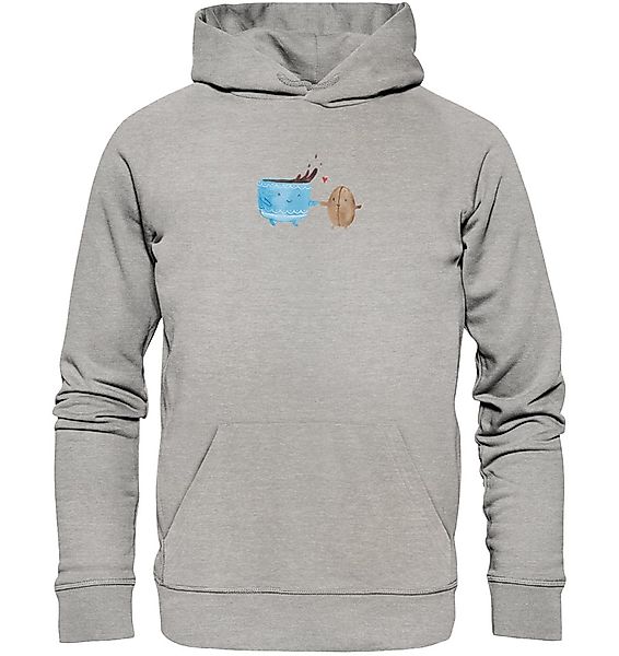 Mr. & Mrs. Panda Hoodie Größe L Kaffee Bohne - Heather Grey - Geschenk, Obe günstig online kaufen