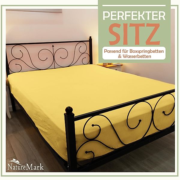 NatureMark Spannbettlaken Mikrofaser Spannbetttuch, Polyester, Gummizug: ru günstig online kaufen