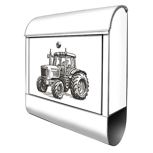 Banjado Design Briefkasten Silber Pulverbeschichtet 39x47x14cm 2 Schlüssel günstig online kaufen