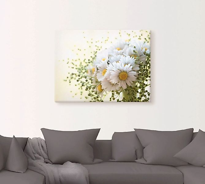 Artland Wandbild "Gänseblümchen und Hofstaat", Blumen, (1 St.), als Leinwan günstig online kaufen