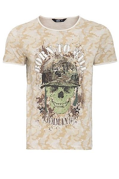 KingKerosin T-Shirt born to kill (1-tlg) mit Tarn-Alloverprint und Skull-Mo günstig online kaufen