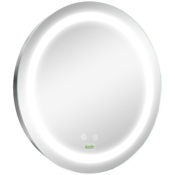 kleankin Badezimmerspiegel, Ø50 cm Badspiegel mit LED Beleuchtung, Dimmbar günstig online kaufen