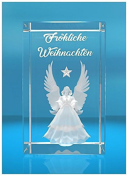 Dekofigur 3D Glasquader I Fröhliche Weihnachten I Engel I Geschenk I, Hochw günstig online kaufen