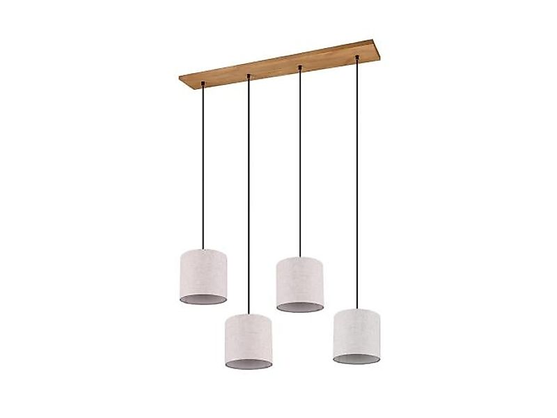 Pendelleuchte 4x E27 Beige 1 Stück Metall / Stoff Hellbraun günstig online kaufen