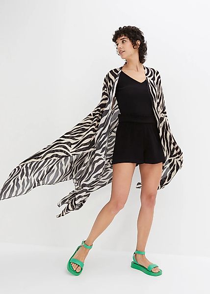 bonprix Strickponcho "Poncho" aus Viskose, mit Animal-Print, figurumspielen günstig online kaufen