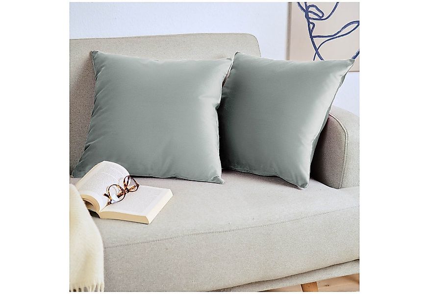 Blumtal Kissenbezug 2er Set - dekorativer Samt Kissenbezug mit verstecktem günstig online kaufen