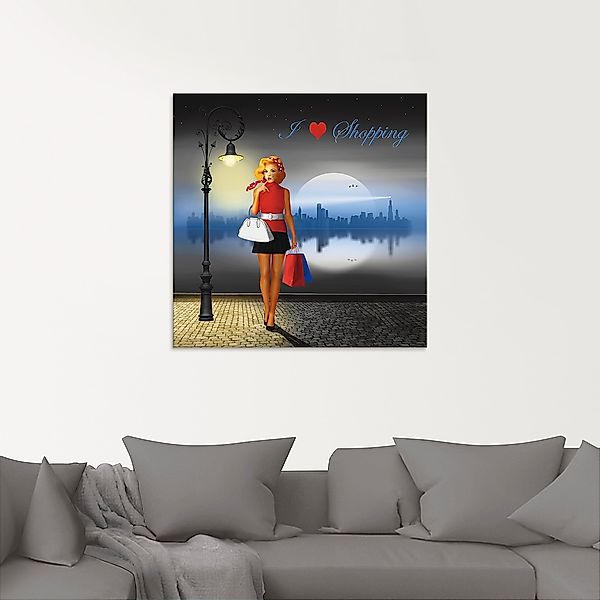 Artland Glasbild »Ich liebe Einkaufen«, Mode, (1 St.), in verschiedenen Grö günstig online kaufen