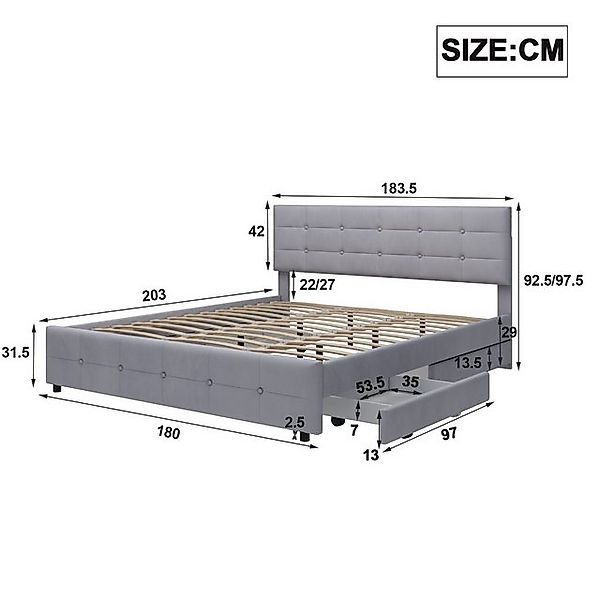 HAUSS SPOLE Polsterbett Polsterbett Doppelbett Funktionsbett Bettrahmen mit günstig online kaufen