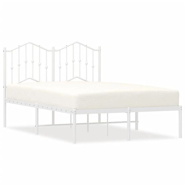 vidaXL Bettgestell mit Kopfteil Metall Weiß 120x190 cm Modell 191925827 günstig online kaufen
