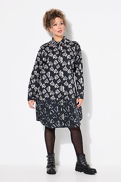 Ulla Popken Longbluse Longbluse Herzen A-Linie günstig online kaufen