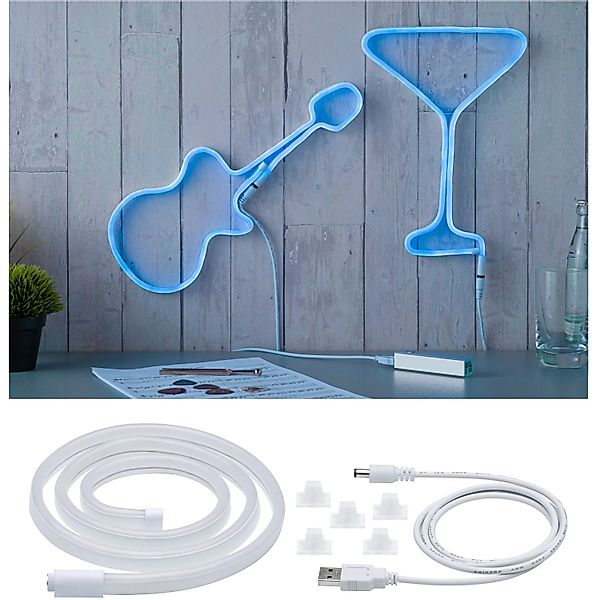 Paulmann LED Strip Neon Colorflex USB Blau 1 m 4,5 W 5V günstig online kaufen