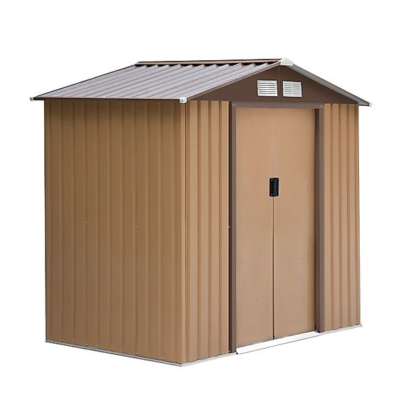 Outsunny Gerätehaus mit Bodenrahmen Schiebetüren 213 x 130 x 185 cm günstig online kaufen
