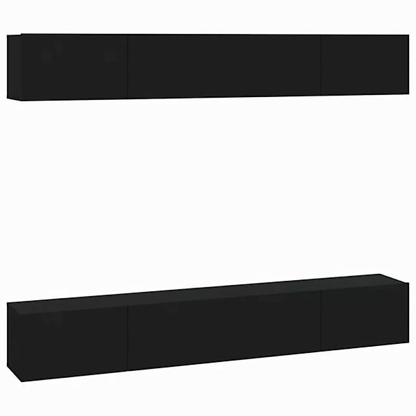 furnicato TV-Schrank TV-Wandschränke 4 Stk. Schwarz 100x30x30 cm (1-St) günstig online kaufen