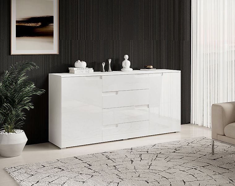 HBZ Sideboard "Spice weiß Hochglanz, Wohnzimmerschrank BxHxT 165x80x40 cm" günstig online kaufen