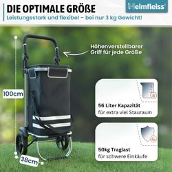 Heimfleiss® Einkaufstrolley Klappbarer Einkaufstrolley mit Kühlfach günstig online kaufen