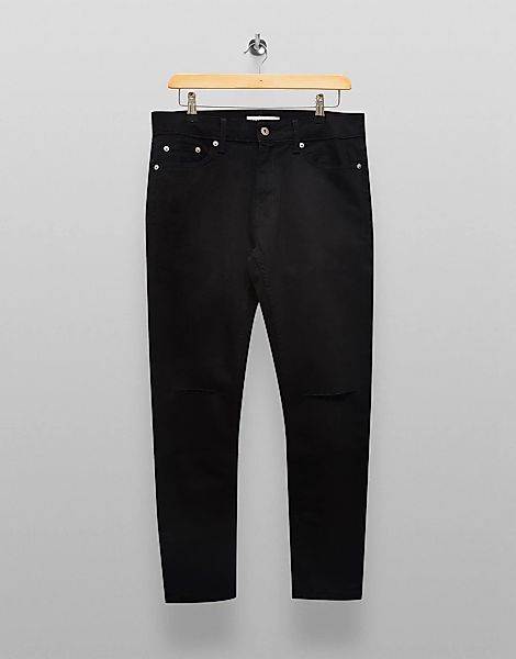 Topman – Eng geschnittene Stretch-Jeans aus Bio-Baumwollmix in Schwarz mit günstig online kaufen