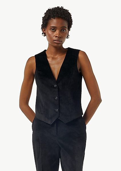 Comma Steppweste Kurze Samt-Weste mit Knöpfen günstig online kaufen