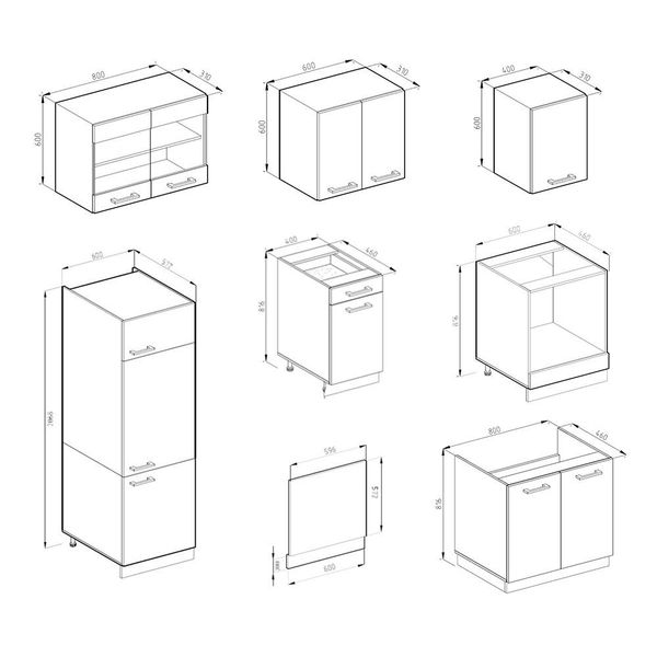 Vicco Küchenzeile R-Line, Grau/Weiß, 300 cm günstig online kaufen