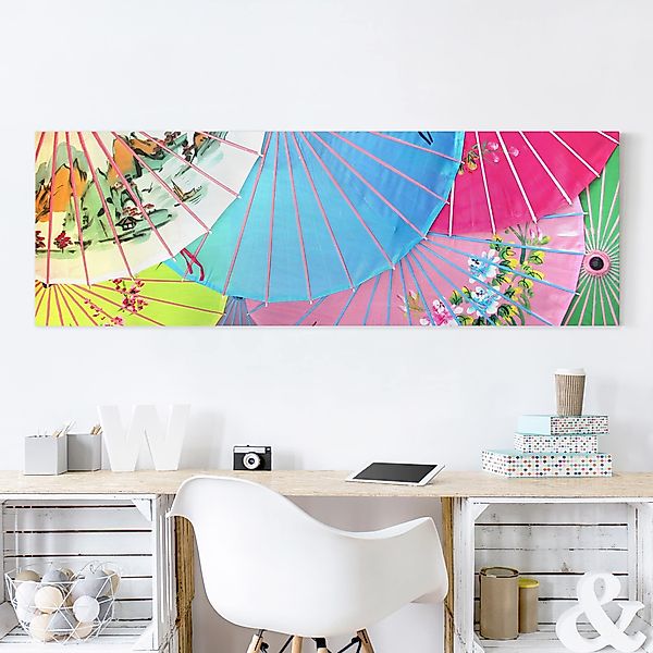 Leinwandbild - Panorama Chinese Parasols günstig online kaufen