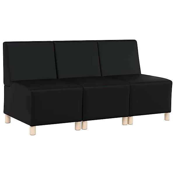 vidaXL Modulares Sofa ohne Armlehnen 3 Stk Schwarz 55 x 74 x 82 cm 3399818 günstig online kaufen