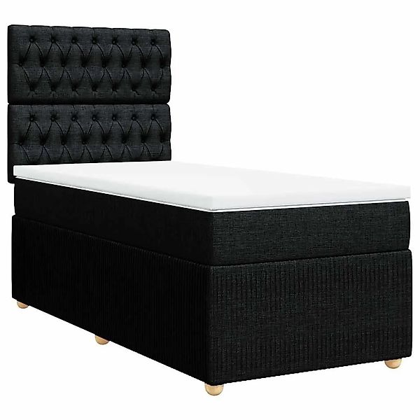 vidaXL Boxspringbett mit Matratze Schwarz 100x200 cm Stoff 3291976 günstig online kaufen