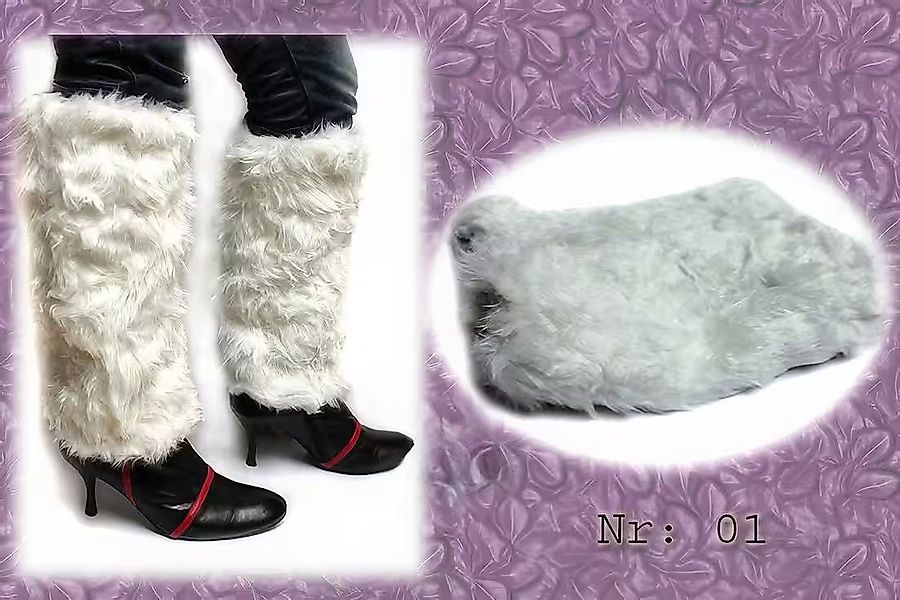 Yudu Beinstulpen 1 Paar Fellstulpen Stiefelstulpen 36cm lange weiss günstig online kaufen