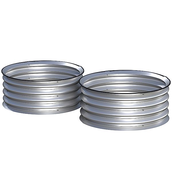 Outsunny Hochbeet aus Metall 2er Set Blumenkasten Kräuterbeet Pflanzkasten günstig online kaufen