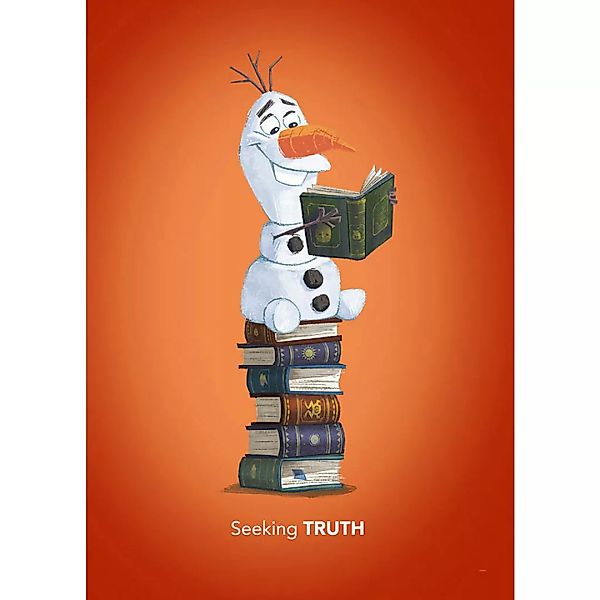 KOMAR Wandbild - Frozen Olaf Reading - Größe: 50 x 70 cm mehrfarbig Gr. one günstig online kaufen