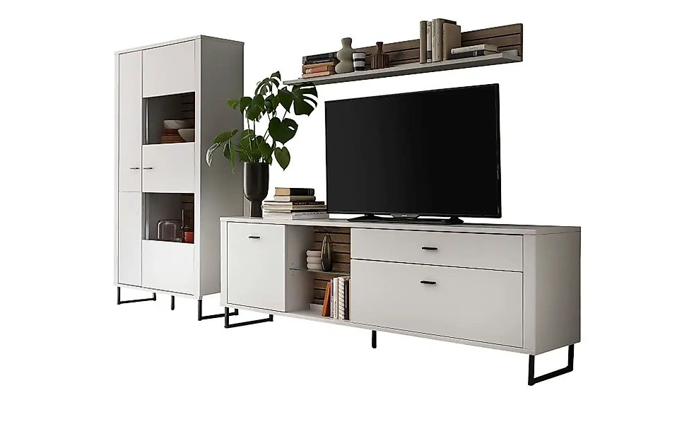 uno Wohnkombination  Leni ¦ grau ¦ Maße (cm): B: 310 H: 187 T: 44.0 Kommode günstig online kaufen
