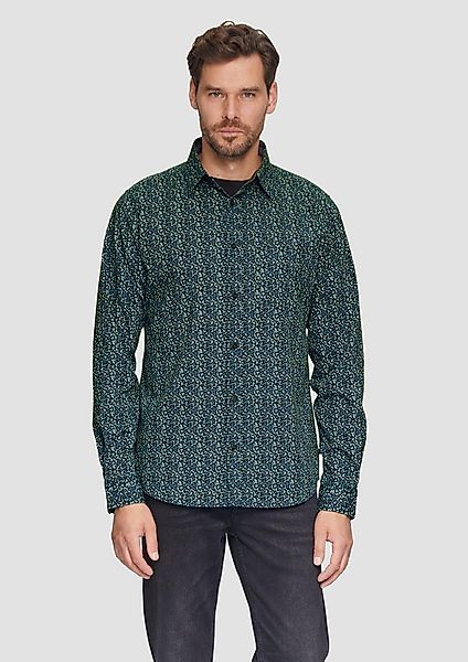 s.Oliver Langarmhemd Hemd Slim Fit: Gemustertes Hemd mit Kentkragen günstig online kaufen