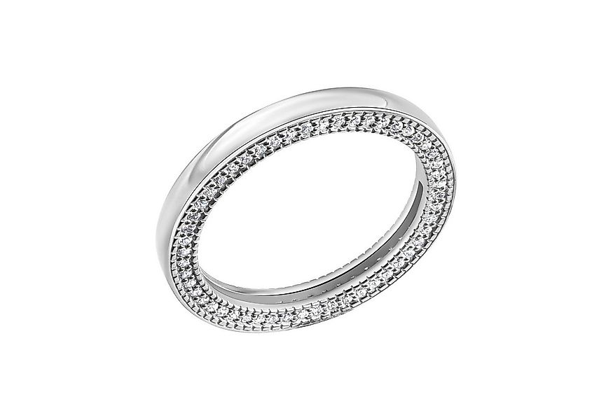 CELESTA Fingerring Silber 925 rhodiniert mit 104 weißen Zirkonia-Steinen günstig online kaufen