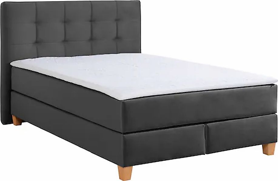 Home affaire Boxspringbett »Moulay«, inkl. Topper, in Überlänge 220 cm, 3 H günstig online kaufen