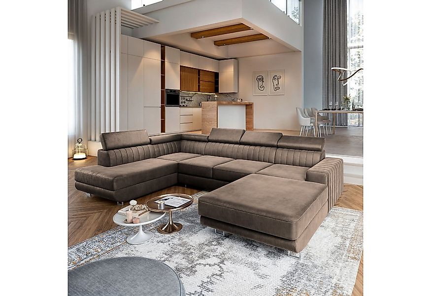 Masseno Ecksofa SIENA mit Schlaffunktion U-Form, Sofa mit Bettkasten günstig online kaufen