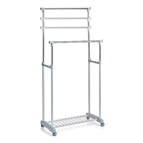 Zeller Rollkleiderständer 2-stufig Metall/Kunststoff 83 x 43 x 170 cm Silbe günstig online kaufen