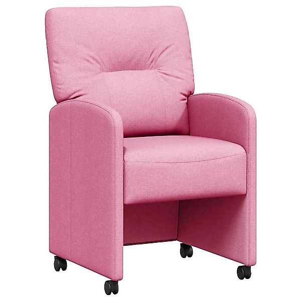 vidaXL Esszimmerstühle mit Rollen 2 Stk Rosa 57 x 67 x 95 cm Stoff 42017856 günstig online kaufen