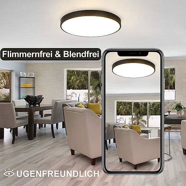 Nettlife LED Panel Schwarz Dimmbar Deckenlampe günstig online kaufen